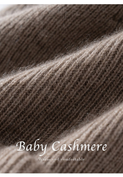 Autumn Winter New 100% Cashmere Hat Women's One-Line Hat Knitted Hat Wool Hat Ear Protection High-Quality Couple Hat