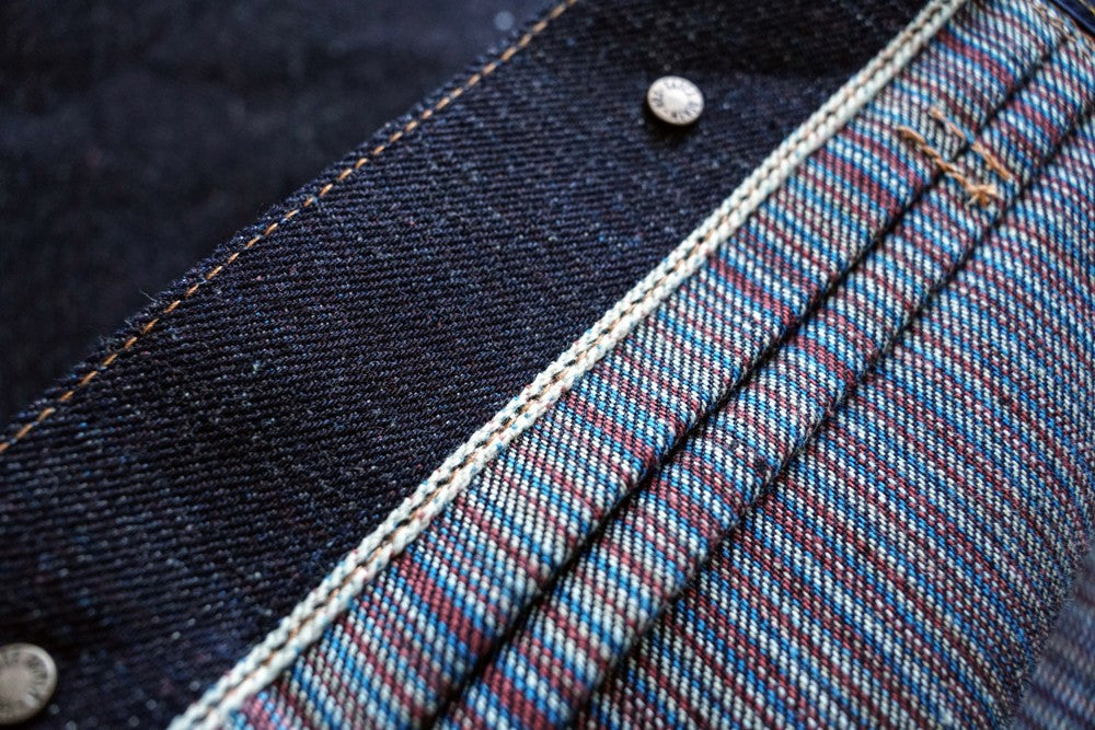 Sauce Zhan Mens Rainbow Sanforized Selvedge Denim Jacket Jean Jacket Men Regular Fit 21 OZ