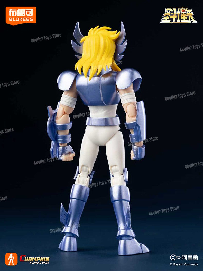 Original Blokees Saint Seiya Aquário Camoo Boneco Articulado Cisne Glacier Kit Modelo de Montagem Brinquedo Nível Campeão Novo Lançamento