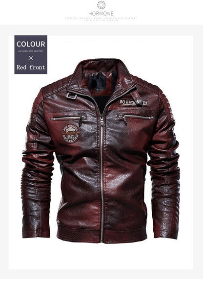 Motorcycle commuting racing suit outdoor cycling suit jacket autumn European and American tough guy lapel leather jacket