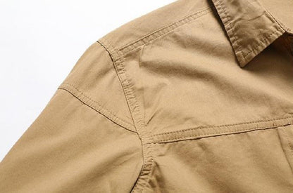 Spring Men Cargo Cotton Long Sleeve Shirts Man Casual Breathable Tactic Shirts Male Multi Pocket Outdoor Blouses Work Shirts 5XL