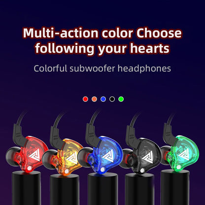 QKZ AK6 In Ear Earphone 6 Dynamic Driver Unit Headphone With Mic Stereo Sports HiFi Subwoofer Headset Monitor Earbuds For iPhone