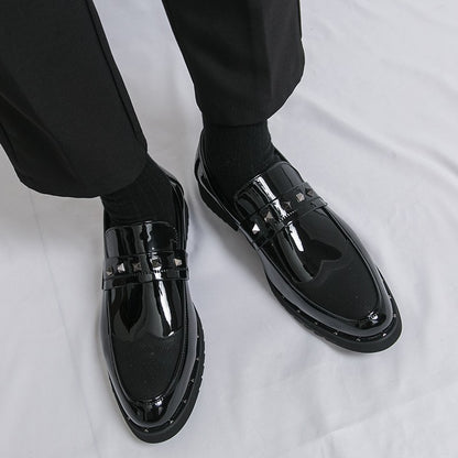 Men Loafers PU Splicing Low Heel Professional Classic Business Banquet Men Shoes Size 38-46