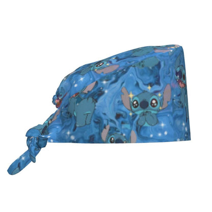 Custom Retro Cartoon Cleaning Working Cap Comfortable  Stitch Ohana Scrub Cap Surgicals Hat Nurse Scrubs Hat For Dentist