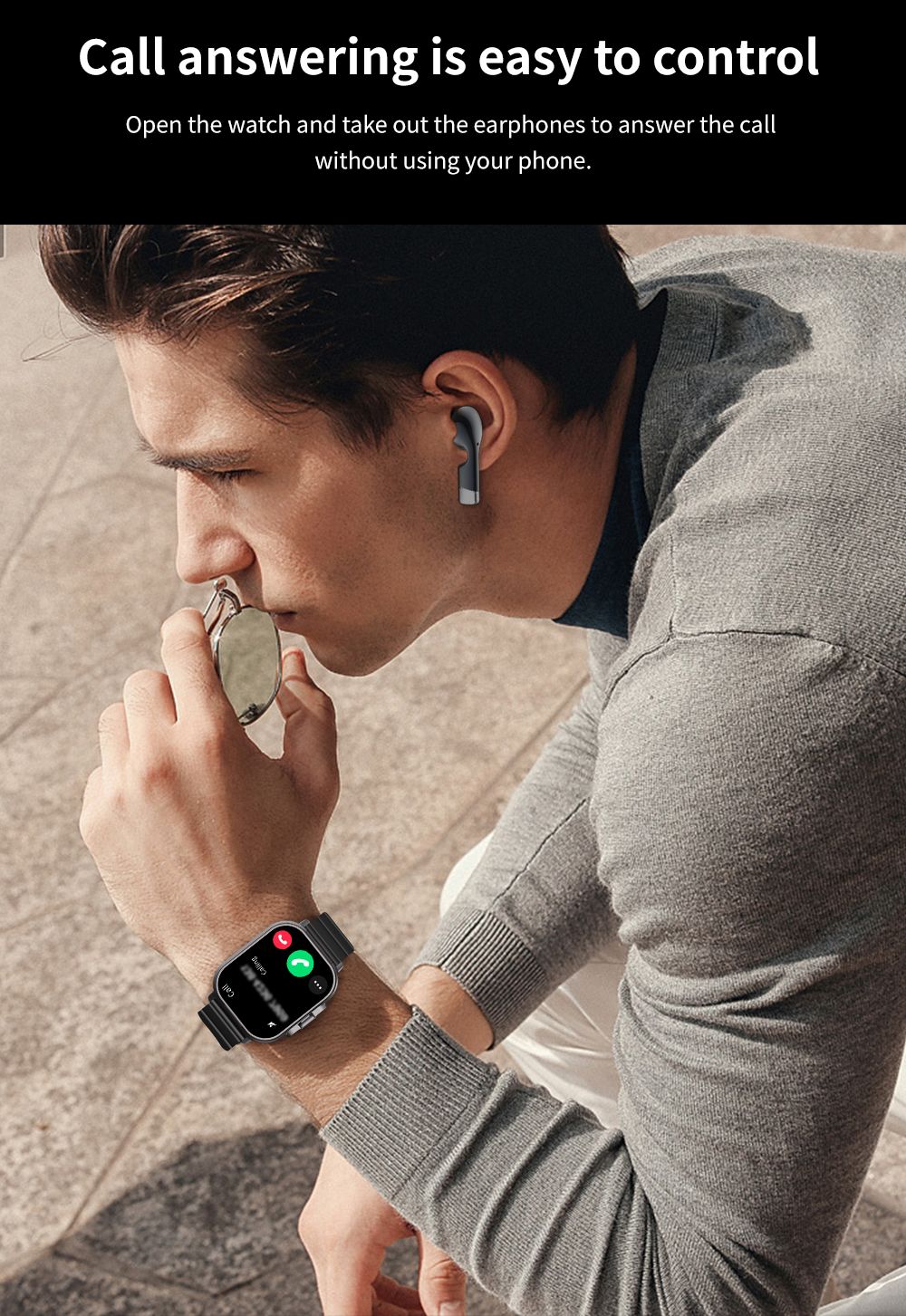 Smartwatch TWS 2 em 1 com fones de ouvido Relógio esportivo fone de ouvido Bluetooth Relógio de chamada Monitor de saúde masculino NFC Smartwatch feminino Fone de ouvido