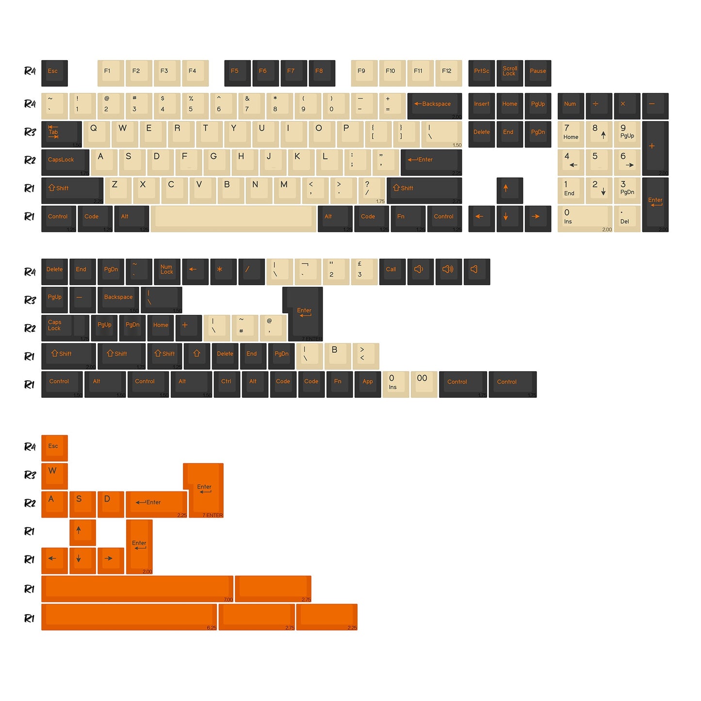 KBDiy GMK Jamon Keycap Red Retro PBT ISO Double Shot Cherry Profile Keycaps For MX Switches 60 Mechanical Keyboard Gamer Key Cap