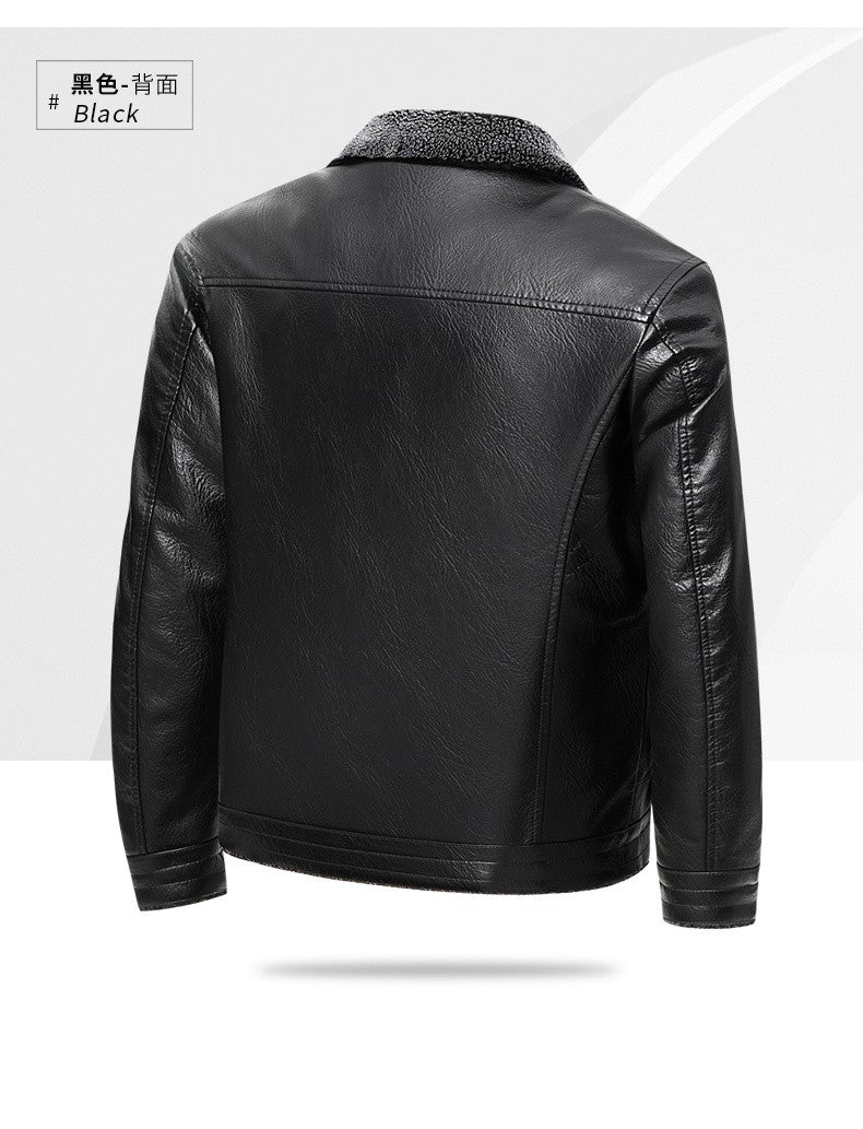 2025 veluokldly Leather Jacket Man Winter Motocross Windproof Warm PU Leather Coat chaqueta Male Trendy Motorcycle Fleece Coats