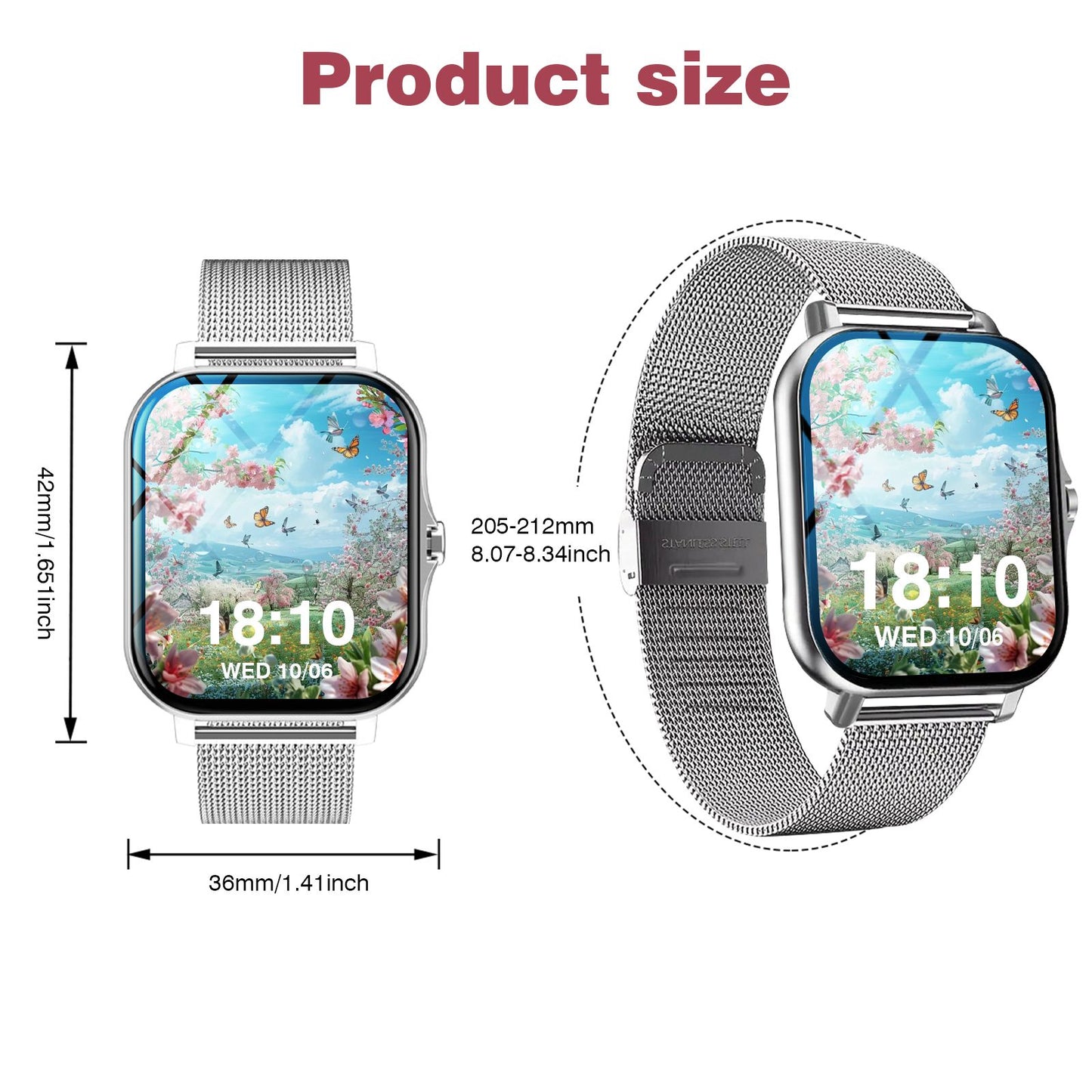 Smartwatch, phone answering/calling, multi-sport mode, message reminder view, suitable for men/women