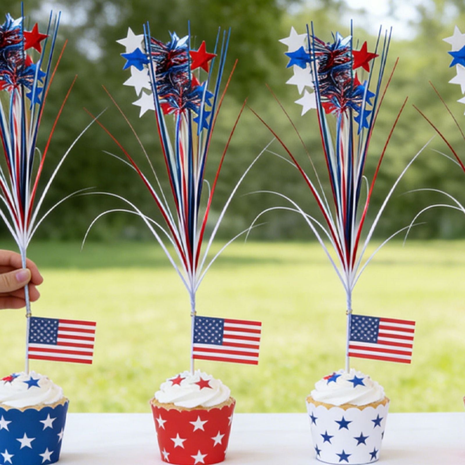 1Pc Independence Day Firework Star Picks Red White Blue Home Party Decorations American National Day Festival Scene Layout Ornam