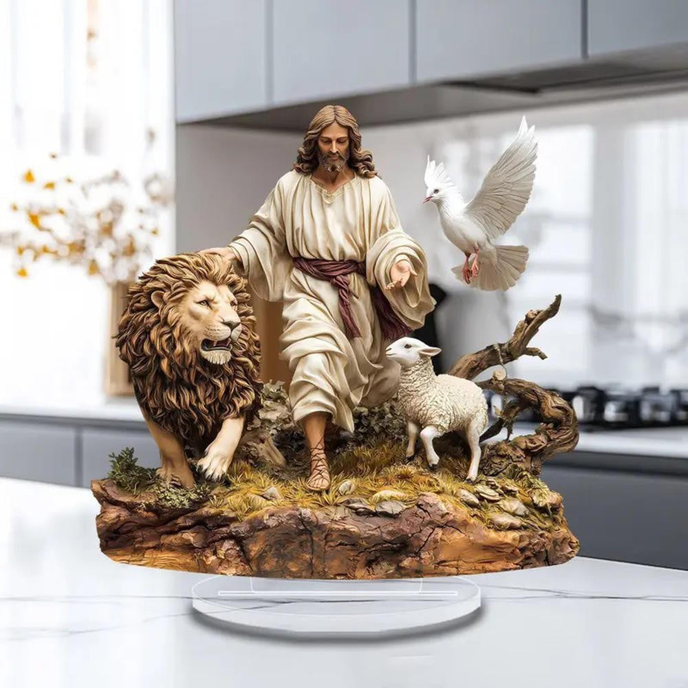Jesus Birth Decor Glossy Acrylic Xmas Centerpiece Nativity Table Accessory Lightweight 2d Flat Christian Decoration For Party