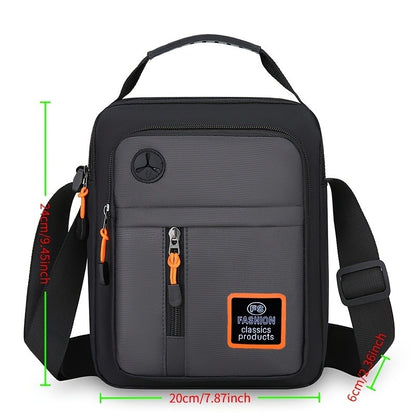 Stylish Men's Crossbody Bag with Headphone Jack, Multiple Pockets, Adjustable Strap, Ideal for Casual, Vacation Travel, Holiday