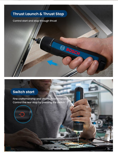 Bosch Parafusadeira Elétrica GO2 GO3 USB Recarregável Multifuncional Furadeira Manual Sem Fio Ferramentas Elétricas Manutenção Doméstica Reparo