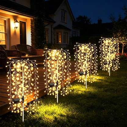 Firework LED Solar Garden Lights Waterproof Outdoor Courtyard Christmas Decor Fairy Lights for Patio Pathway Street Porch
