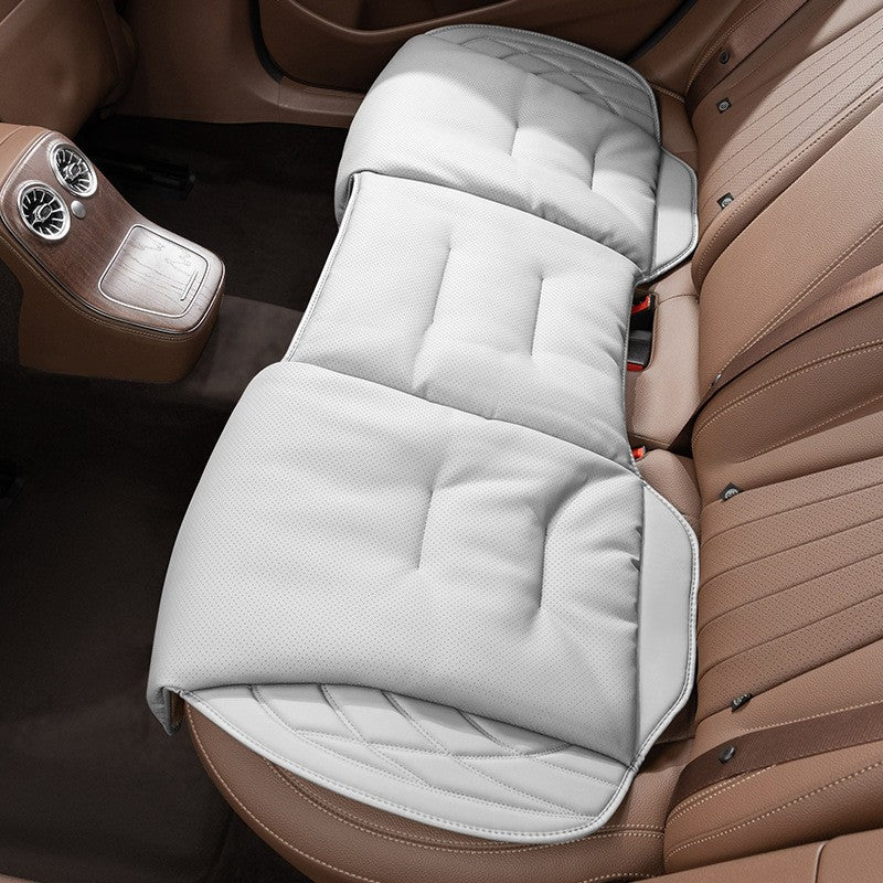 Nappa Leather Car Seat Cushion Rear Integrated Lumbar Support for All Seats Breathable Ventilated Comfort Auto Accessories
