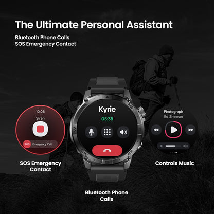 Zeblaze Stratos 2 Plus GPS Sports Smart Watch Bússola Integrada Altímetro Barométrico Tela AMOLED de 1.43'' Smartwatch com Chamada de Voz