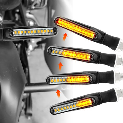 Piscas de Led para Motocicleta Indicadores de Direção Âmbar Piscante Luz de Freio Traseira Sinalizadora Lanterna DRL para Motocicleta 12V