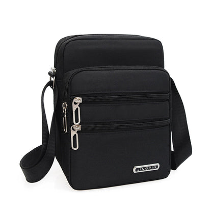 Men's Shoulder Bag Business Leisure Large Capacity Portable Handbag Zipper Multi Layer Waterproof Summer Male's Crossbody Bags