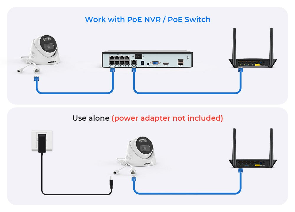 H.View 8Mp Poe Ip Camera Ai Face Detection 4K Cctv Security Camera Outdoor Dome Audio Video Surveillance Recorder xmeye app nvr