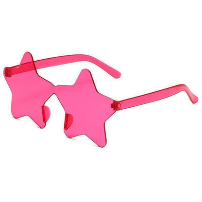 Star Shaped Sunglasses Rimless Colorful Transparent Glasses for Women Men Festival Birthday Cosplay Beach Summer Party Supplies