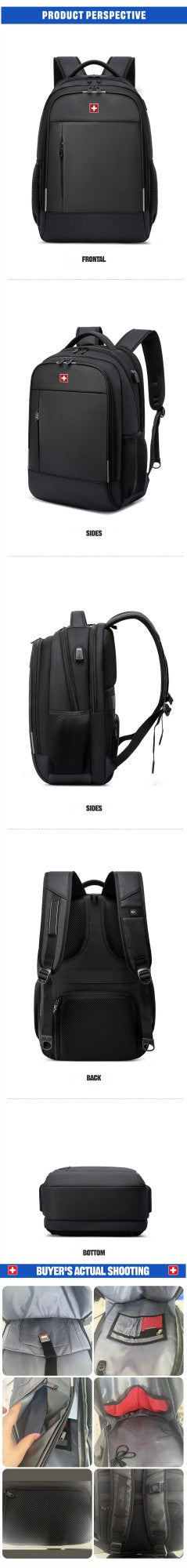 Mochila SWISS MILITARY Masculina para Notebook Negócios Viagem Mochila 17 Polegadas Fashion Escolar Impermeável USB Grande Capacidade mochila