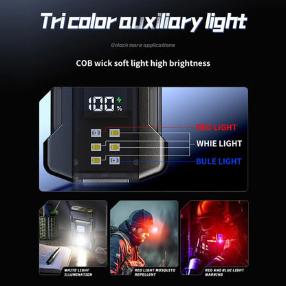 Multifunctional Usb Charging Flashlight Ajustable Mini LED Outdoor Torch Portable Keychain Light Magnetic Camping Warning Lamp