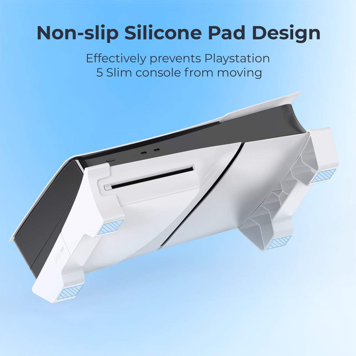 Horizontal Stand for PS5 Pro/PS5 Slim Console, Flat Base Stand Stable Accessories for PlayStation 5 Slim/Pro Disc & Digital Edition (Not for PS5)