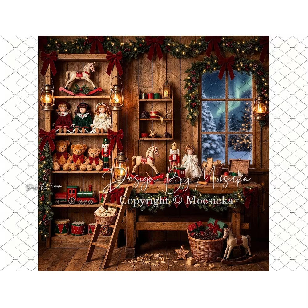 Christmas decoration scene photo studio photography background toy store teddy bear gift box Christmas yard decoration supplies