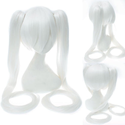 120CM Long Synthetic Hair Clips 2 Ponytails Lolita Green Pink Heat Resistant Party Wigs Synthetic Hair Hatsune Miku Wig Cosplay