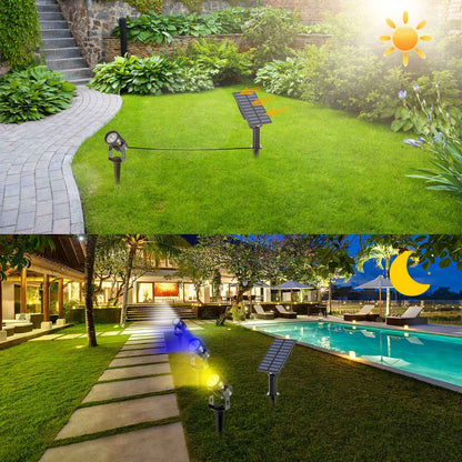 Solar Powered Spotlight IP65 Solar LED Light Outdoor Landscape Yard Garden Tree Separately Lamp Aluminum Anti Rust Solar Lamp