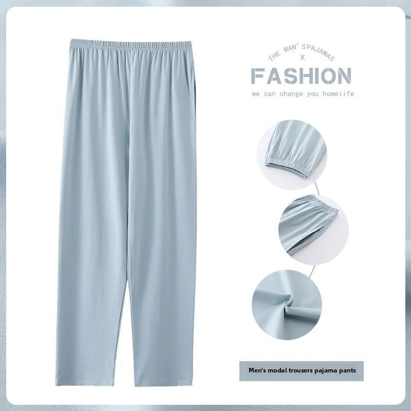 New Hot Sale Of The Season Modal Loose Fit Men's Sleepwear Thin Home Pants Single Piece Summer Long Thin Home Pants Comfortable