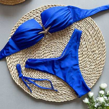 2025 New Sexy Bikini Tube Top Split Women's Swimwear