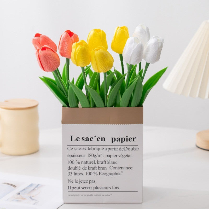 5-30Pcs Premium Tulip Artificial Flowers, Real Touch Tulip Bouquet, Decorative for Wedding Home Party Christmas Candy Birthday