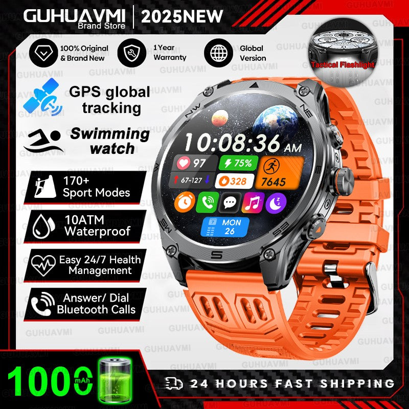 2025 Novo Smartwatch Militar T-Rex 3 Ultra GPS Bateria de 1000mAh 10ATM à Prova D'água Bússola Lanterna Rastreador Esportivo Smartwatch Masculino