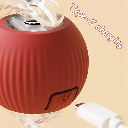 Novo Brinquedo Interativo para Gatos Bola Rolante Automática com Cauda Falsa Brinquedo Elétrico Inteligente Recarregável para Animais de Estimação Treinamento de Cães e Gatos Imita Rato