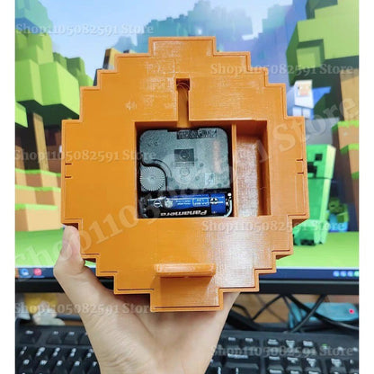Cartoon Pixel Style Clock Wall or Table 12/24 Hours Timer 3D Printed with Stand Hook Desktop Ornament Home Decor Creative Gifts