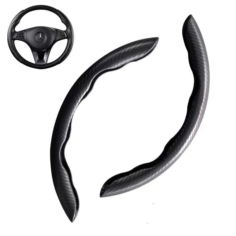 Capa Universal Antiderrapante de Fibra de Carbono para Volante de Carro, Capa Auxiliar para Volante de Carro, Acessórios Antiderrapantes