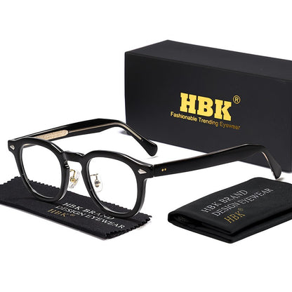 HBK Retro Rimless Sunglasses For Women Men Small Square Gold Frame Brand Design Tea Shades Rectangle UV400 Zonnebril Eyewear