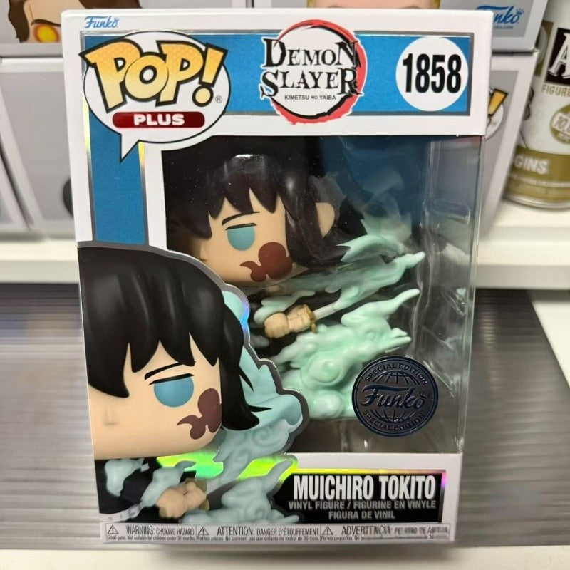 Funko Pop Demon Slayer Action Figure Muichiro Tokito Nove Pilares Chama Deus Anime Estátua Bonecos Brinquedos Colecionáveis Presente para Crianças