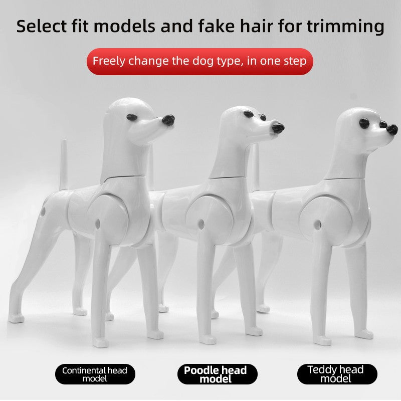 Modelo de Cachorro Falso para Tosadores Novo Modelo Três em Um Cabeça de Treinamento em Formato de Poodle Teddy Ram Cachorro de Modelo de Pelo Falso para Tosar
