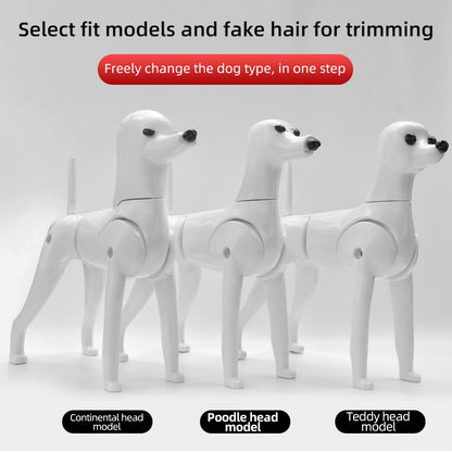 Modelo de Cachorro Falso para Tosadores Novo Modelo Três em Um Cabeça de Treinamento em Formato de Poodle Teddy Ram Cachorro de Modelo de Pelo Falso para Tosar