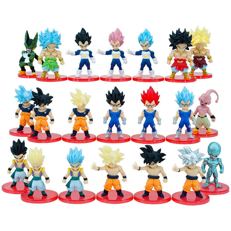 21pcs/lot Dragon Ball Mini Figure Super Saiyan Goku Vegeta Action Figures DBZ Dolls Model Toys Gifts