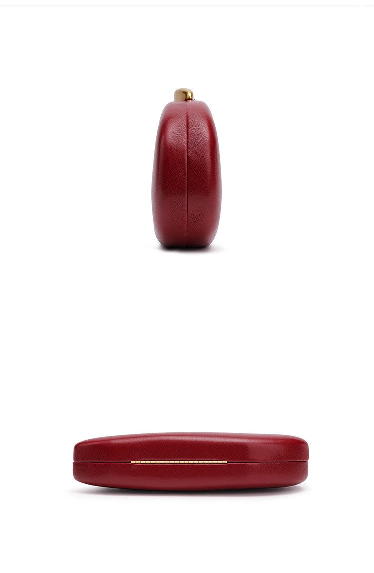 Designer Shell Shape Clutch Bag Women Evening Party Leather Handbag Metallic Closure Shoulder Crossbody Bags Small Dinner Purse