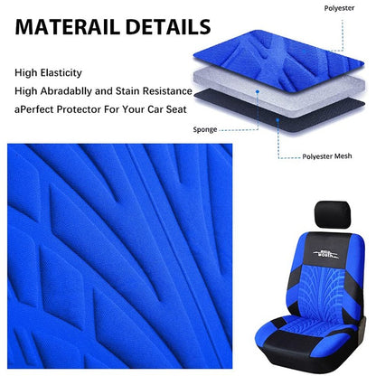 5 peças Capas de Assento Automotivo Conjunto Universal para a Maioria dos Carros Capas com Detalhe de Bordado de Pneu Estilização Protetor de Assento Automotivo