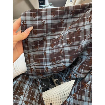 2025 Korean High-Grade Bow Pants Women Spring Autumn Comfortable High Waist Casual Slimming Long Pants Home Walking Pajama Pants