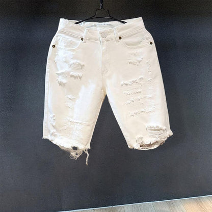 Multi Pockets Denim Match Top Button Zipper Closure Men Summer Short Jeans Men Summer Shorts Men Garment