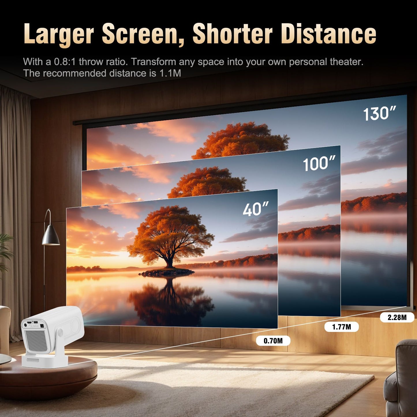 Projetor Magcubic HY310 Android 11 1080P 4K WiFi6 Portátil para Filmes ao Ar Livre 330 ANSI Foco Automático BT5.4 Air Mouse