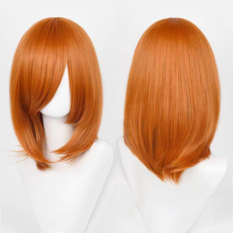 Perucas de Cosplay Multicoloridas 40cm Curtas Retas Masculinas Perucas Sintéticas Resistentes ao Calor para Cosplay de Anime e Festas de Halloween