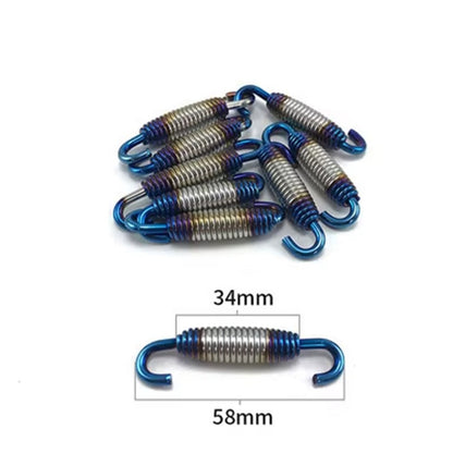slip-on 2PC Universal Motorcycle Exhaust Spring Hooks Stainless Steel Exhaust Front Middle Link Pipe Rotatable Metal Springs