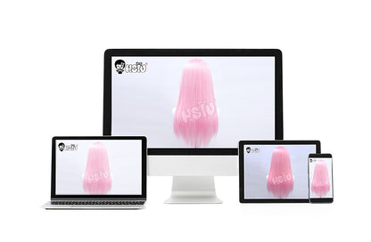 ?HSIU Brand?26 Colors 60cm Long Straight Hair Pink Gray  White purple Black pink Fiber synthetic wig + Free brand wig net