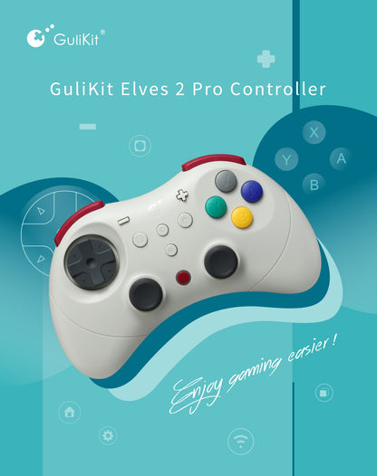 GuliKit NS59 Elves 2 Pro Wireless Gaming Controller with Hall Joystick for Nintendo Switch 1/2/ Android/PC/IOS/Windows Gamepad